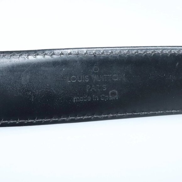 LOUIS VUITTON Belt Leather 29.9""""""""-34.3"""""""" Black Silver M9831 LV A... - Picture 10 of 16